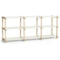 HAY Woody Shelving 2.0 Low Soaped Oak / Almond White - Kirjahyllyt Tammi Valkoinen - AE448-D230-AP37