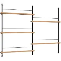 MOEBE Magazine Hylly 123x162 Cm Oak/ - Seinähyllyt Tammiviilu Musta - MS.115.2.OA.BL
