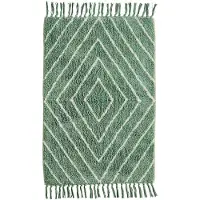 Madam Stoltz Kylpyhuonematto 60x90 Cm Dusty Green/luonnonvalkoinen - Kylpyhuonematot Puuvilla Vihreä - PI-12925