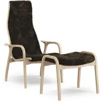 Swedese Lamino Nojatuoli Jalkajakkaralla Lampaannahka / Lakattu Pyökki - Nojatuolit Lampaantalja Espresso - 23001|R1152-SET