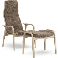 Swedese Lamino Nojatuoli Jalkajakkaralla Lampaannahka / Lakattu Pyökki - Nojatuolit Lampaantalja Sahara - 23001|R1155-SET