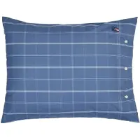 Lexington Checked Cotton Poplin Pillowcase - Blue - 50X60