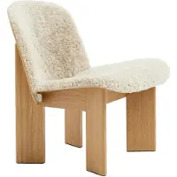 HAY Chisel Lounge-tuoli Verhoillulla Etupuolella / Lampaannahka Mohawi 21 - Nojatuolit Viilu Tammi - AD583-D093-AN08