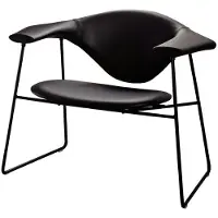 Gubi Masculo Lounge Chair Savanne - Nojatuolit Nahka Musta - 10150307