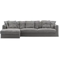 Decotique Le Grand Air Kolmipaikkainen Sohva Divaani Vasen - Kulmasohvat & Divaanisohvat Puuvilla Harmaa - 227828-227829-227834