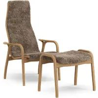 Swedese Lamino Nojatuoli Jalkajakkaralla Lampaannahka / Öljytty Tammi - Nojatuolit Lampaantalja Sahara - 23001|E2155-SET