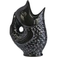Madam Stoltz Stoneware Fish Vaasi - Maljakot Kivitavara Musta - HY16477-24-5