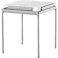 &tradition Sett Ln11 Sivupöytä 40x40 Cm Bianco Carrera - Sivupöydät & Apupöydät Carrara-marmori Valkoinen - 133054A258