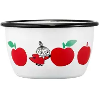 Muurla Mumit-Emaljeskål »Glada Äpplen« 3 Dl, Lilla My - White - 300 ML