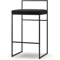 Department Baarijakkara Selkänojalla 80 Cm Musta / Musta Sametti - Baarijakkarat Teräs Black Velvet - 307680+219811