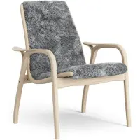 Swedese Laminett nojatuoli valkopigmentoitu tammi/lampaannahka Scandinavian Grey (harmaa)