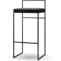Department Baarijakkara Selkänojalla 90 Cm Musta / Musta Nahka - Baarijakkarat Teräs Black Leather - 13001105-12001275