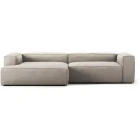 Decotique Grand Kolmipaikkainen Sohva Leposohva Vasen - Kulmasohvat & Divaanisohvat Mikrochenillekangas Sandshell Beige - 300941-330938