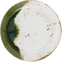Madam Stoltz Lautanen 27 Cm Vihreä / Valkoinen - Ruokalautaset Kivitavara Multi - MA02DP