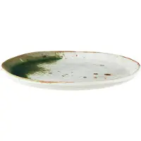 Madam Stoltz Lautanen 22 Cm Vihreä / Valkoinen - Ruokalautaset Kivitavara Multi - MA02SP