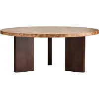 Decotique Eden Sohvapöytä 90 Cm Tumma Tammi / Ruskea Kivi - Sohvapöydät Kumipuu Dark Oak - 7340149805658
