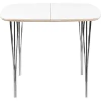 Haslev Symphony 86 Ruokapöytä 90x90 / Chrome - Ruokapöydät & Baaripöydät Laminaatti Valkoinen - SYMH86-LAOA-SP00CR74