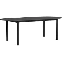 HAY Annex Pöytä Soikea 95x220 Cm Alumiini / Charcoal - Ruokapöydät & Baaripöydät Linoleumi Tummanharmaa - AF197-F293-AT11
