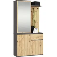Akord Vaatekaappi Akord Entro, 95x35x183 cm, harmaa/ruskea