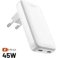 FIXED slim gan 90 super fast 2x usb-c charger 45w white