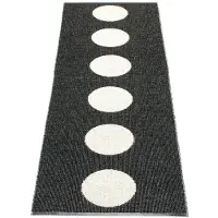 Pappelina Vera Rug Black/vanilla Matto / Vanilla 70x450 Cm - Kuviolliset matot Pvc Musta - VEX745