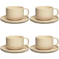 Decotique Bon Teekuppi 4 Kpl:n Pakkaus - Teekupit Kivitavara Beige - 390029+390029+390029+390029