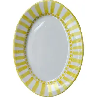Piccola Home Riviera Tarjoiluastia Soikea 37 Cm - Tarjoiluvadit Terrakotta Keltainen - OV3700-RC-LGI