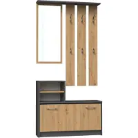 Top E Shop Kaappi VERA, 24x85x160 cm, antrasiitti/tammi