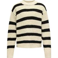 ONLY Kogjusty L/S Stripe Pullover Knt Noos - Cream - 122-128