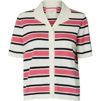Selected Slfamour Ss Knit Polo Cardigan - Cream - M