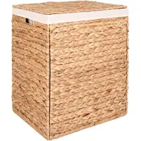 House Nordic Siva - Laundry Basket, Water Hyacinth, Natural, 43X32X55 Cm - Beige - 32X43X55CM
