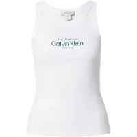 Calvin Klein Jeans Contour 2X2 Rib Graphic Tank - White - XXS
