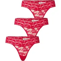Lindex Brief Thong Low Lacey 3 Pack - Red - M