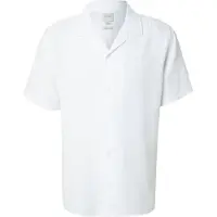 Calvin Klein Ss Camp Collar Solid Linen Class - White - XS