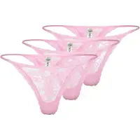 Lindex 3-Pack Thong In Lace - Pink - M