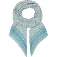 Calvin Klein Emblem Aop Jacquard Square Scarf - Blue - ONE SIZE
