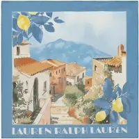 Ralph Lauren Landscape-Print Cotton-Silk Square Scarf - Blue - ONE SIZE