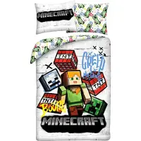 Halantex SP. z.o.o. Halantex lasten mikrokuituinen vuodevaatesetti Minecraft MNC-743BL, 140x200, 2 osaa