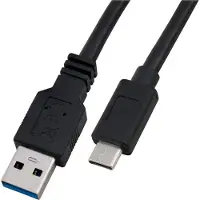 Logilink USB 3.2 Gen1 Type-C - USB-A -kaapeli, musta, 0,5 m, 5 Gbps