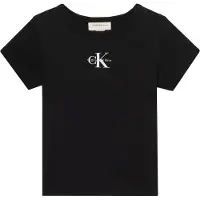 Calvin Klein Jeans Monologo Rib Baby Tee - Black - 152