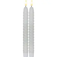 Star Trading LED Antique Candle Flame pyörre 2-pack, 25 cm. Valkoinen