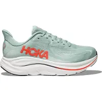 Hoka One One Clifton 10 Shoes Green Orange SS26, Size EU 45 1/3