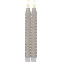 Star Trading Essentials Twisted LED-kynttilä 25 cm 2-pakkaus Beige