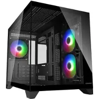 Cougar CGR-2QA6B-RGB, Mini Tower, PC, Musta, mikro ATX, Mini-ITX, Pelaaminen, Multi