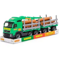 Polesie Volvo Lastbil med Timmer, Kran och Släp 775x190x255mm