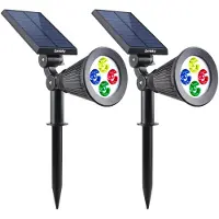 Lumisky Pakkauksessa 2 vedenpitävää aurinkokennoa ulkona - LUMISKY - 4 värillistä RGB-LEDiä - 200 lumenia - Kääntyvä pää 90°C