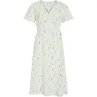Vila Vilovie S/S Wrap Midi Dress - Noos - White - 34