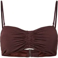 Pieces Pckaya Seersucker Bikini Top - Brown - XS