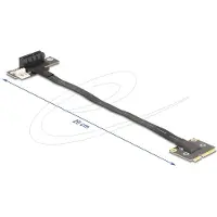 DeLOCK -sovitin Mini PCIe uros PCIe 3.0 x1 naaras PCIe 3.0 x1 90° kulmassa kaapelilla 20 cm