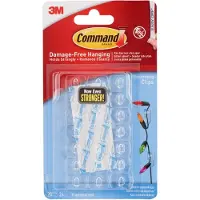 3M Command Mini Decorating Clips-Clear 20 klipsiä &amp; 24 nauhaa